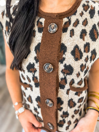 Welcome to a Wild Season Button Down Sleeveless Sweater