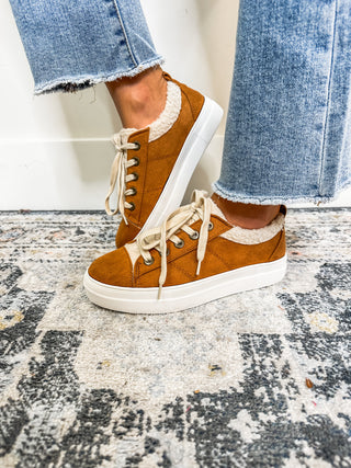 Tan Teddy Lined Sneakers