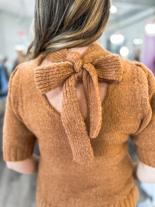Macchiato Bow Cozy Knit Sweater