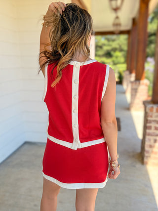 Red Made to Match Skirt Set