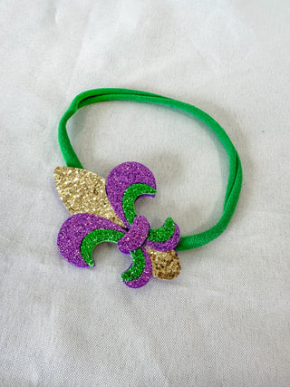 Glitter Fleur De Lis Charm Headband