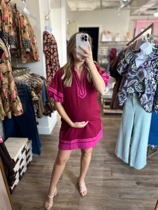 Burgundy Prescott Mini Dress