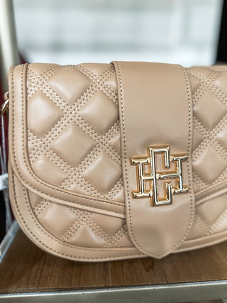Latte Griffin Diamond Quilted Crossbody