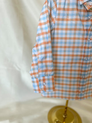 Orange & Sky Blue Charm Oxford Shirt