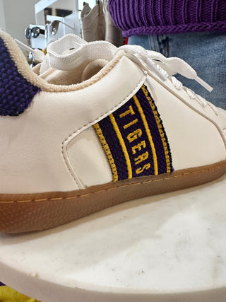 Purple & Gold All of the Tigers Game Day Sneakers