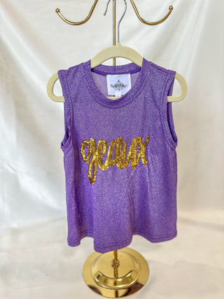 GEAUX Purple Glitter Tank
