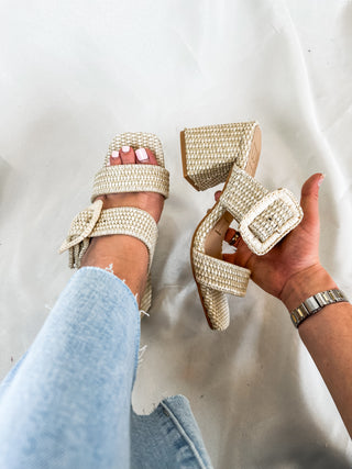 Lucy's Favorite Raffia Buckle Heel