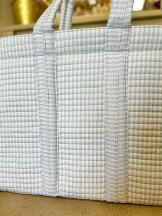TRVL Pimlico Stripe Blue Quilted Go Go Tote