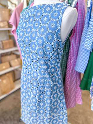 Light Denim Sweetest Stitch Mini Dress
