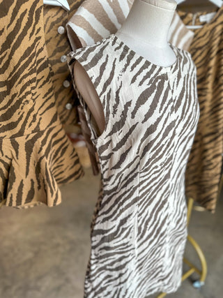 Ecru Wild Elegance Mini Dress