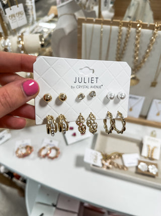 Set of 6 Stud & Hoop Earrings