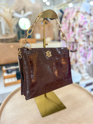 Chocolate EC Ariana Crossbody | Caroline Hill