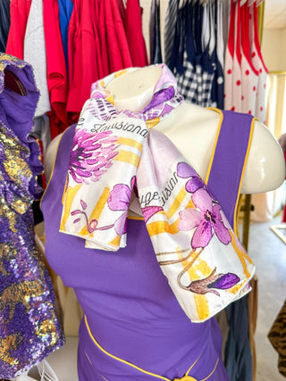 When in Baton Rouge Purple & Yellow Watercolor Scarf