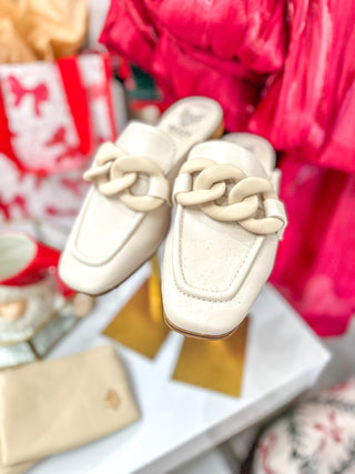 Sheena Off White Chain Detail Mule