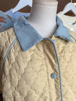 The Sweet Spot Ivory & Blue Quilted Jacket