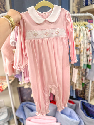 Pink Smocked Knit Longall