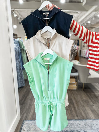 Mint On The Run Athleisure Romper