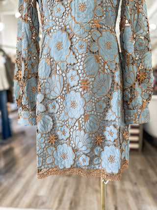 Vintage Lace Charm Mini Dress