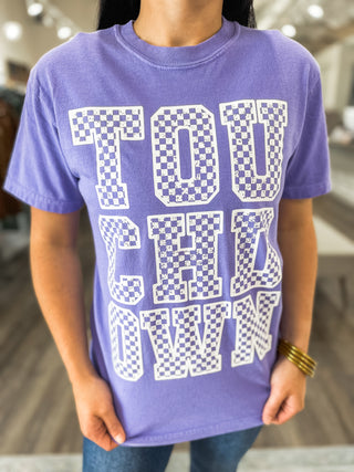 Violet Checker Touchdown Tee