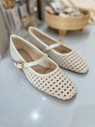 Jamie Ivory Woven Mary Jane Sandal