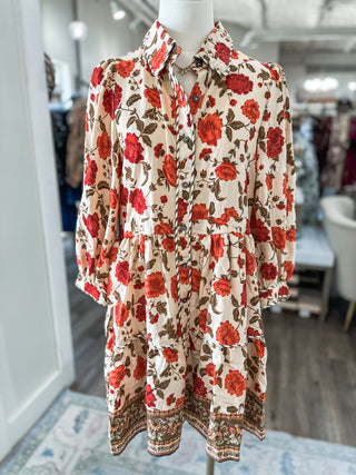 The Harvest Honey Ecru Mini Dress