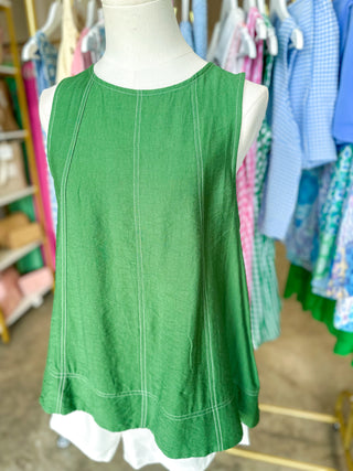 Forest Green Festival Days Sleeveless Top