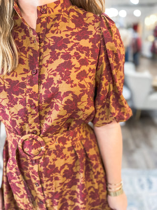 Brown Falling For You Mini Dress