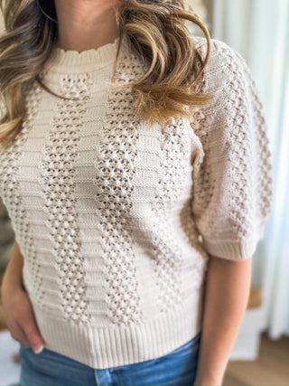 Ecru Cozy Core Sweater Top