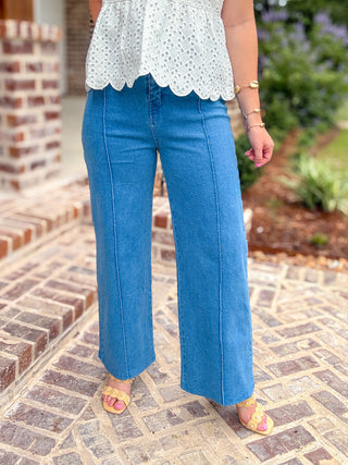 Denim Everyday Wide Pleated Pants