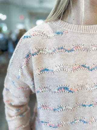 Blush Confetti Cloud Long Sleeve Sweater