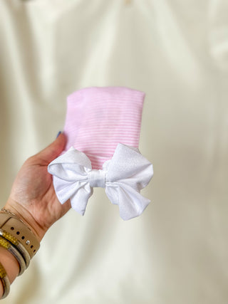 Pink W/ White Bow Sweet Hospital Hat