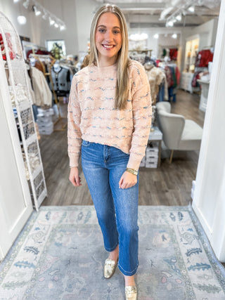 Blush Confetti Cloud Long Sleeve Sweater