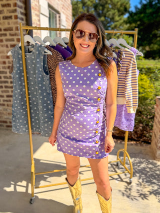 Lavender Pippa Polka Dot Romper