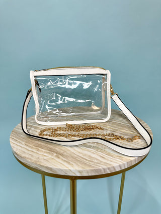 White See-Through Style Clear Gameday Crossbody