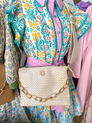 Woven Almond Ariana Crossbody | Caroline Hill