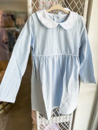 Claire Dress- Light Blue Stripe