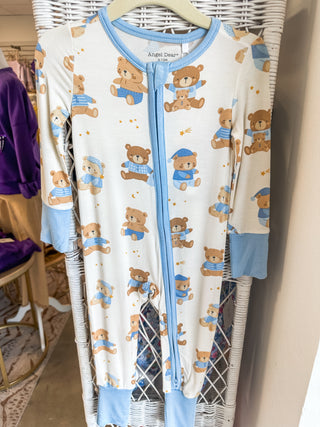 Blue Teddy Bears 2 Way Zipper Romper