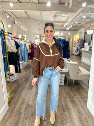 The Mocha Cream Half-Zip Sweater