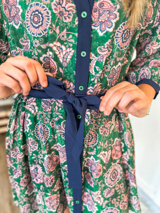 Paisley Grove Button Down & Belted Mini Dress