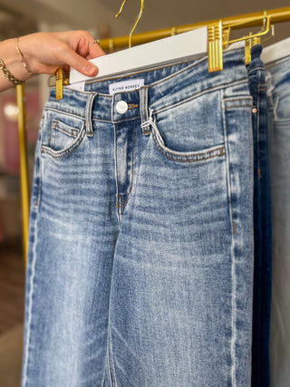 Medium Wash Amazing Vintage Mid Rise Crop Flare Denim Jeans