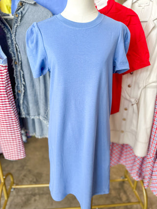 Blue Carolina T-shirt Mini Dress