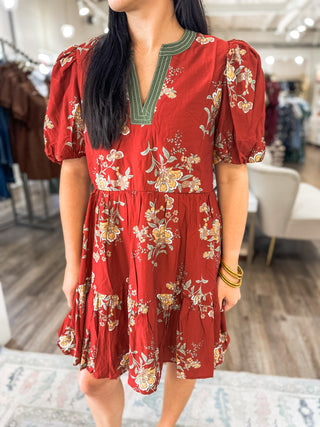 Willow Breeze Brick Mini Dress