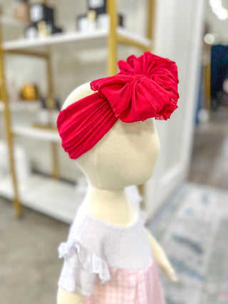 Cranberry Frilly Frou Ruffle Headband Bow