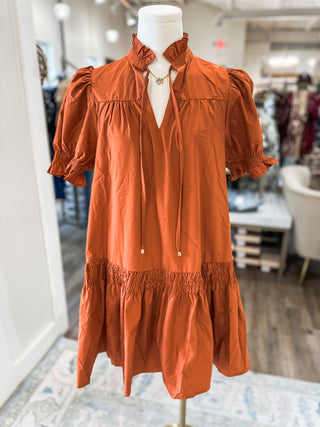 The Crisp Mornings Pumpkin Mini Dress
