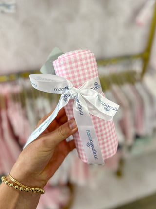 Pink Mini Checks Swaddle Blanket