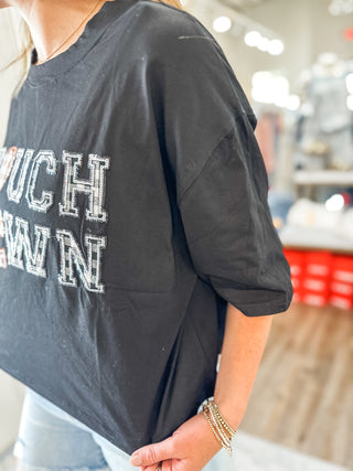 Field Goals & Gingham Sequin Top