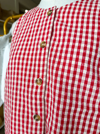 Red Summer Staple Gingham Tank