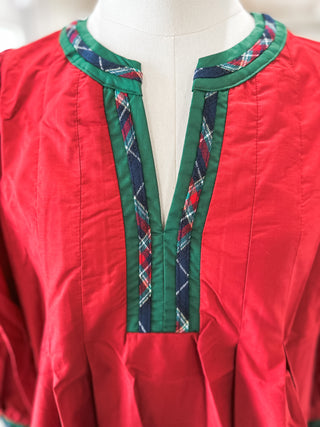 Ruby Winterberry Plaid Top