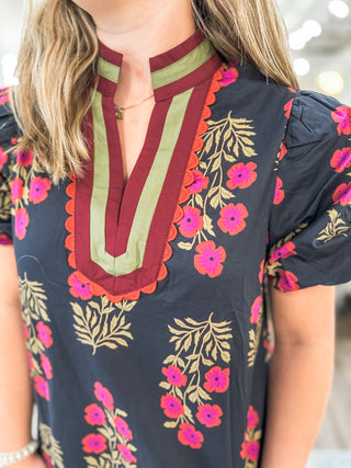 Black Petal Kiss Top