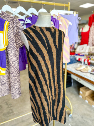 The Statement Tiger Print Sweater Mini Dress